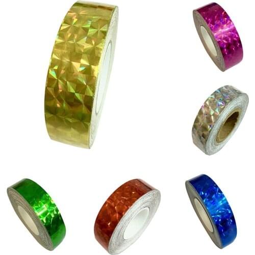 Washi Tape 1.2cm x 18m Square Glitter Holographic Prism Lure Tape for Gift Packing