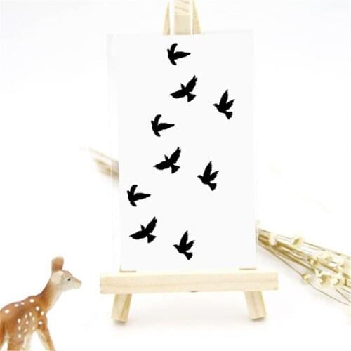 Flying Black Bird Stickers Temporary Tattoo Cute Art Festival Body Jewelry Cheap Things Fake Cool Stuff For Her Makeup Fashion
