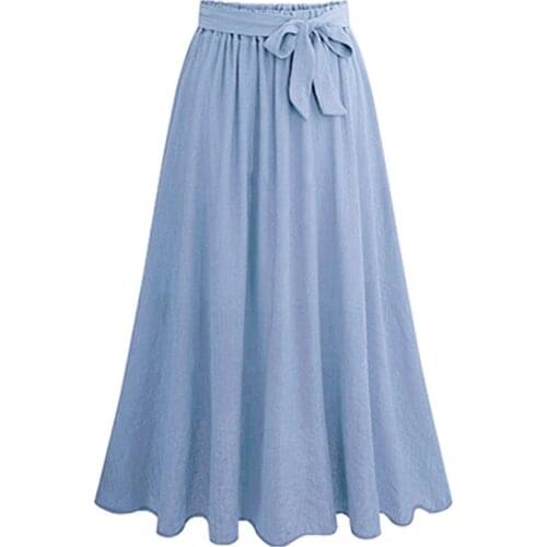 Summer Fashion Women Plus Size L-5XL Elastic High Waist A Line Chiffon Skirt Black/Pink/Sky Blue