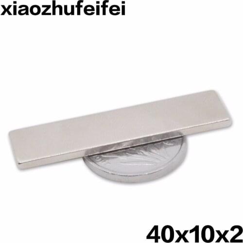 Hot Useful 100pcs 40 x 10 x 2 mm Block Super Strong Cuboid Magnets Force Rare Fridge Neodymium 40x10x2mm
