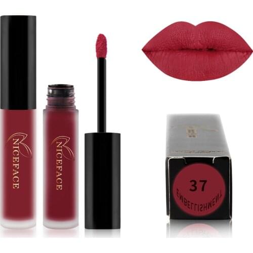 1 pcs NICEFACE matte matte lip glaze does not fade and does not stick cup lip gloss non-moisturizing lipstick orange