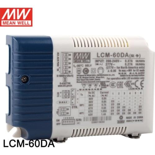 MEAN WELL LCM-60DA 60W Multiple-Stage Constant Current 500mA/600mA/700mA/900mA/1050mA/1400mA LED Driver DALI Push Dimming