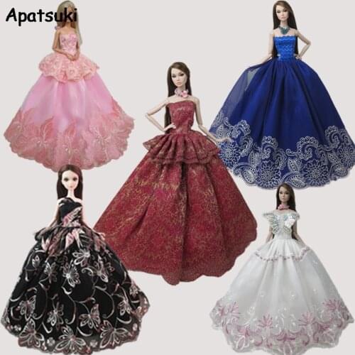 5pcs/lot Fashion 1/6 Doll Clothes For Barbie Doll Dresses Princess Gown Wedding Dress Outfits For Barbie Doll Accessories