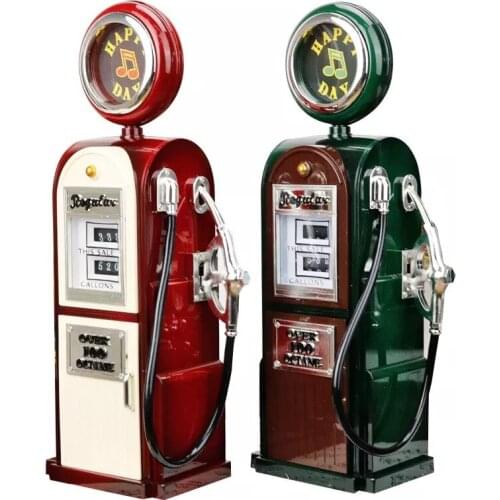 Retro Gas Station Hand Operated Music Storage Box Creative Music Box Birthday Gifts For Boys And Girls Home Decorate