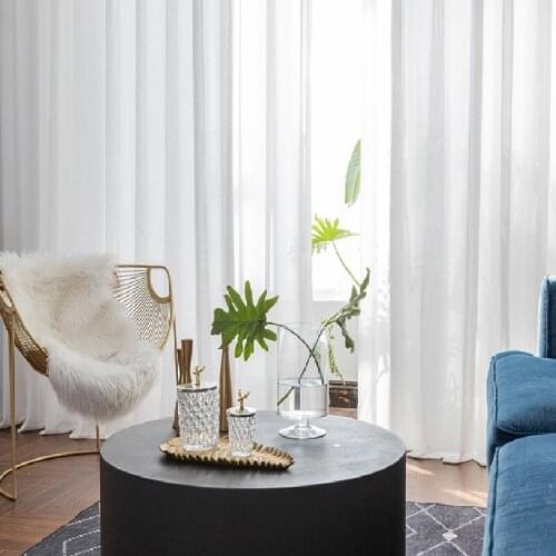 Soft White Tulle Curtains For Living Room European Style Voile Sheer Window Curtain For Bedroom Dining Room Customized