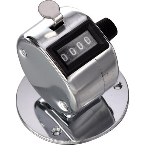 New Round Base 4 Digit Manual Hand Tally Mechanical Palm Click Counter