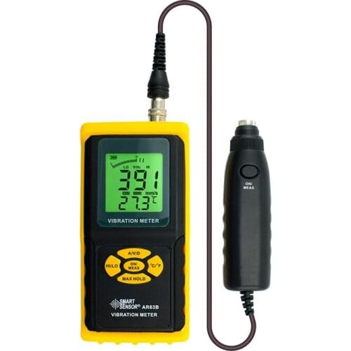 New Smart Sensor AR63B Vibration Meter Digital High Precision Tester Vibrometer Velocity Acceleration Displacement Analyzer