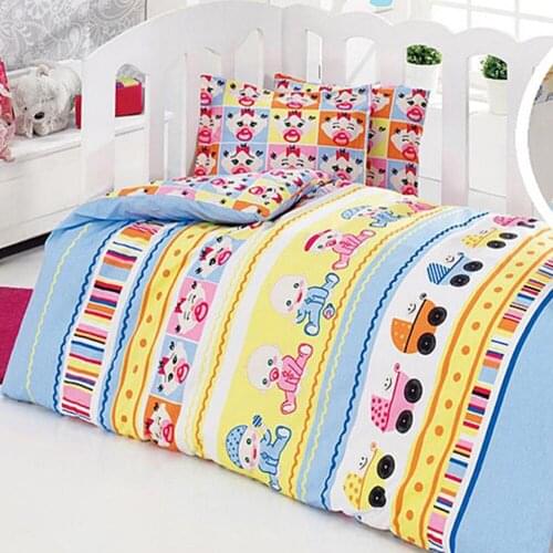 Made in Turkey 100 % Cotton BABIES Baby Bedding Duvet Cover Set Crib For Boy Girl Cartoon Animal Baby Cot Soft Antiallergic