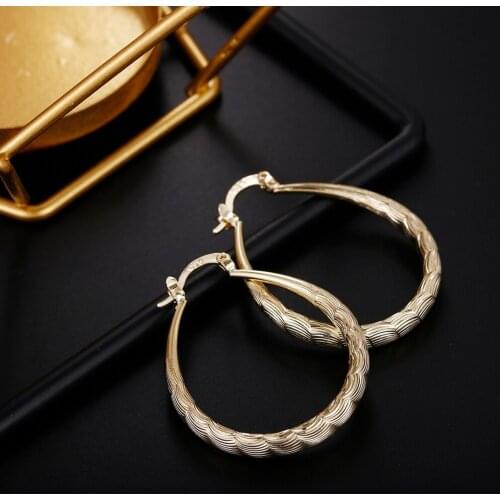 Hot nice wedding silver Gold color earrings hoop for women lady cute drop gift fashion jewelry christamas jewelry LE041