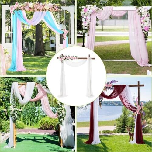Chiffon Wedding Arch Draping Backdrop Fabric Arbor Drapes For Outdoor Wedding Ceremony Party Curtains Photography Decorations