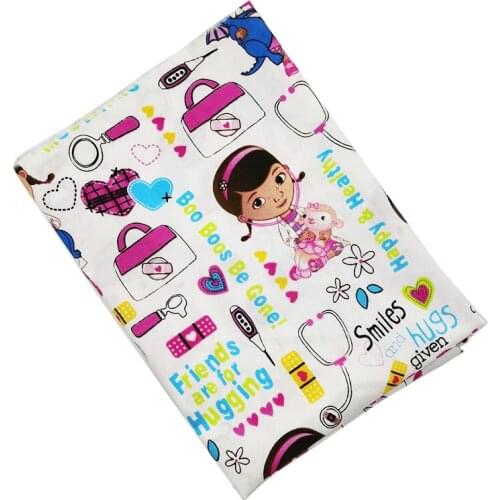 Wide 140cm Cartoon Doll 100% Cotton Fabric Physician Big Doll. Printed Fabric Patchwork Sewing Material Diy Girl Dress Fabric