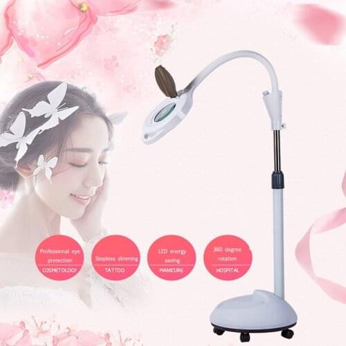 LED Beauty Cold Light Lamp Super Bright Eye Protection Shadowless Floor Lamp Nail Art Tattoo Beauty Magnifying Glass Household
