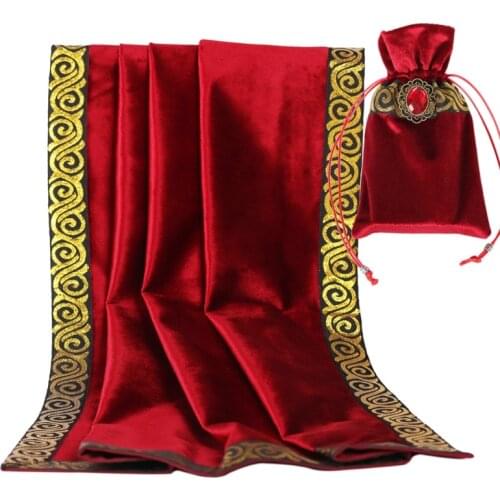 Thickened Velvet Divination Altar Cloth Board Game Tablecloth Card Pad with Bag W8EE