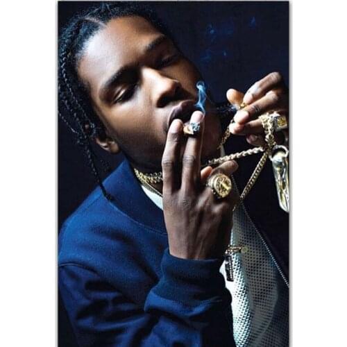 W134 ASAP Rocky American Rapper Music Singer Star Silk Fabric Wall Poster Art Decor Sticker Bright
