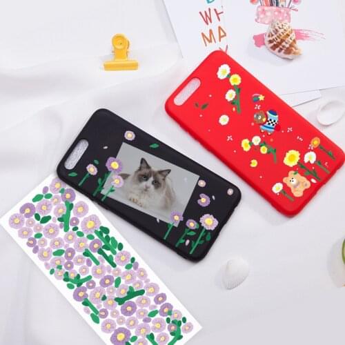 Korean Colorful Flower Stickers DIY Scrapbook Beautiful Idol Card Happy Plan Stationery Deco Stickers Art Supplies