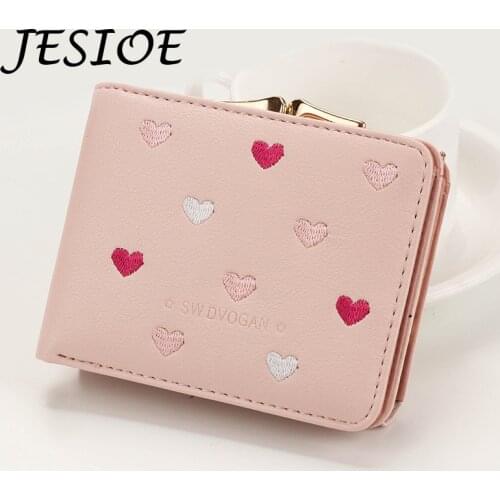 Female Small Wallets Lether Coin Purse for Women Fashion Love Simple Casual Card Holder Bags Ladies Clutch Money Mini Wallets