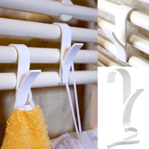 HOT SALE 1-8pcs Hanger For Heated Towel Radiator Rail Bath Hook Holder Clothes Hanger Percha Plegable Scarf High Quality Hanger