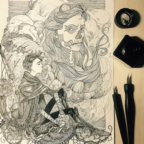 New Cartoon Nib Holder Eraser Painting Material Escolar Stationery Manga Pen Dip Calligraphy Drawing Tool 5 Nib+2Holder+1 Eraser