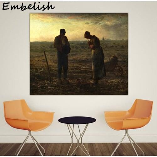 1 PiecesRealism Figure Oil Painting Jean Francois Millet The Angelus Home Decor Wall Pictures For Living Room Canvas Art Poster