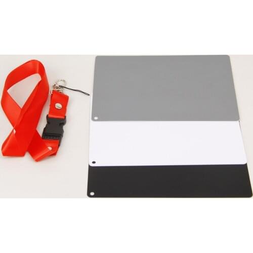17.5cm x 12cm New Large 3 in1 18% Digital Grey Card White Black Gray Color White Balance with Strap For 450d 650d d3100 d5100