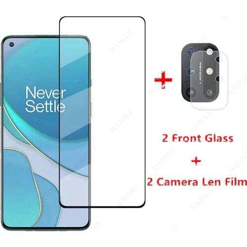 2PCS For Oneplus 8T Glass Tempered Glass for Oneplus 8T Screen Protector Protective HD Back Camera Len Film for OnePlus Nord