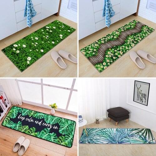 3D creative door mat plant carpet printing Hallway Carpets Bedroom Living Room Tea Table Rugs Kitchen Bathroom Antiskid Mats