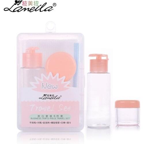 6 Pcs/set Empty Travel Bottles Portable Sub-bottle Set Cream Jar Bottle Refillable Dispensing Tool Lotion Cosmetic Container Kit