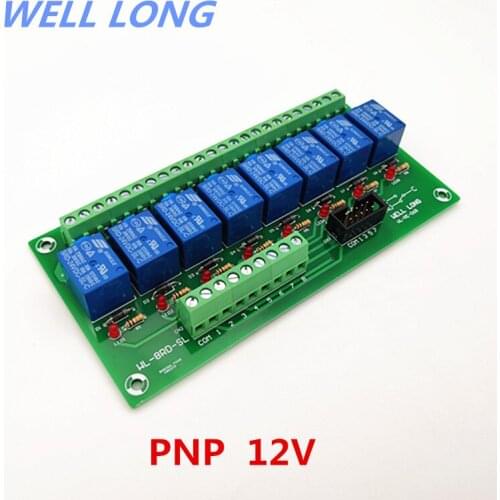8 Channel PNP Type 12V 10A Power Relay Interface Module,SONGLE SRD-12VDC-SL-C Relay