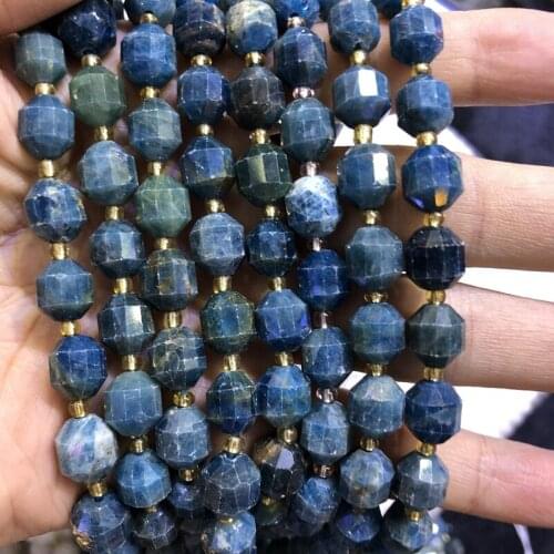 Genuine Blue Apatite 10mm Faceted Beads,Apatite Beads Loose Gem Stone Jewelry Beads,1 of 15" full strand
