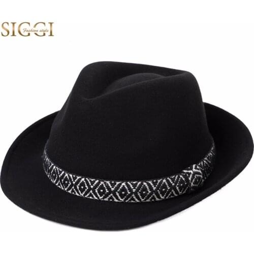 FANCET 1920s 100% Wool Felt Fedora For Men Women Homburg Gangster Derby Trilby Hats Unisex 2 Size Adjustable Vintage Gorro 99700