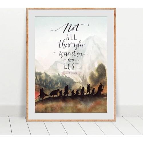 Fantasy Literature Movie Poster Wall Art Canvas Painting Picture J.R.R. Tolkien Quotes Prints for Living Room Home Decor