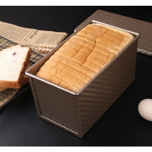 Bread Toast Mold With Lid Carbon Steel Non Stick Gealuminiseerd Rose Gold Metal 20.8*11.8*11cm