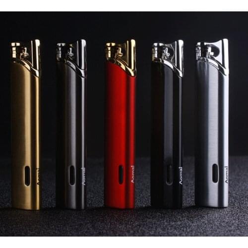 Small Strips Slender Torch Turbine Lighter Butane Cigar Lighter Gas Cigarette 1300 C Windproof Lighter no gas