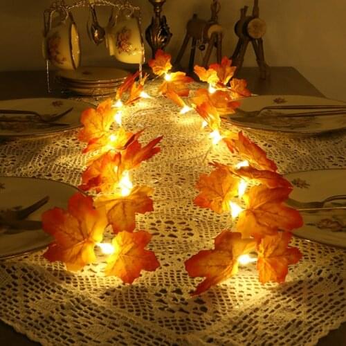 10m 6m Maple Leaves Led Outdoor String Lights Fairy Garland Christmas Decorations Patio Autumn Halloween Lights Wedding Decor