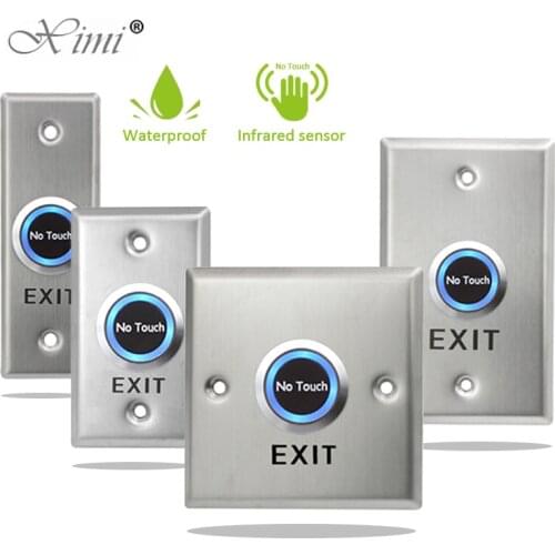 Stainless Steel Infrared No Touch Contactless Door Release Exit Button Door Sensor For Access Control Systems Electric Lock