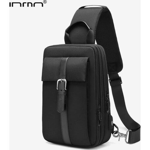 INRNN High Quality Men Chest Bags Multifunction Waterproof Shoulder Bag Male USB Charging Casual Business Travel Crossbody Bag