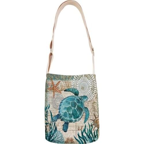 Classic ocean ladies shoulder bag cotton and linen handbag mini bag simple mini messenger bag casual messenger bag