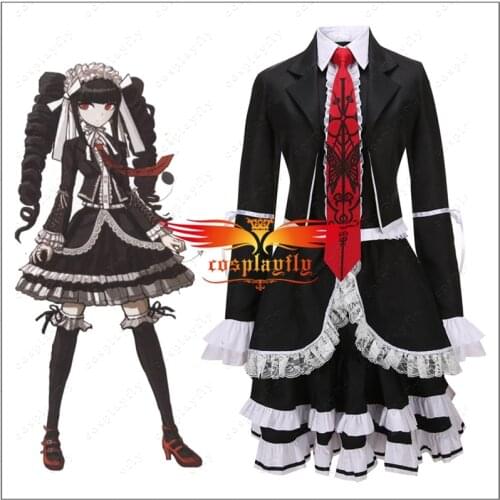 Anime Danganronpa Dangan-Ronpa Celestia Ludenberg Cosplay Costume Adult Women Dress Petticoat Inside Skirt Tie Socks in stock