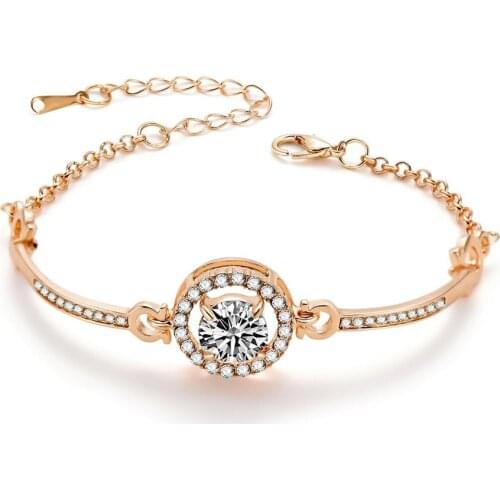 Summer New Fashion Hot Round Crystal Jewelry charm bracelet & Bangles anklet for women Gold bracelets for women