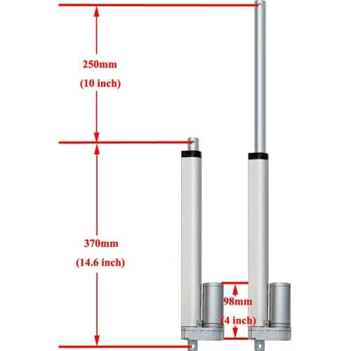 Heavy Duty 250mm 10" Stroke Linear Actuator 1000N/220lbs Max Lift 14mm/s Speed Electric DC 12Volt Motor for Auto Car Door Open