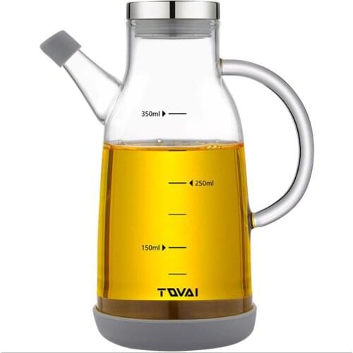 Oil Dispenser Bottle, Cooking Container Bottle 350ml Glass Olive Oil Dispenser Non-Drip Kitchen Vinegar Barbecue Marinade Dispen