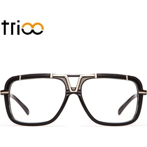 TRIOO Clear Lens Glasses Men Fashion Square Eyeglass Frames Pilot Transparent Computer Glass Eyewear Male Optical Oculos Lunette