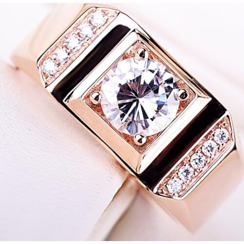 Two-color Optional Real S925 Sterling Silver Mens Ring Luxury Engagement Wedding Gift for Boyfriend Exquisite Unique Creativity