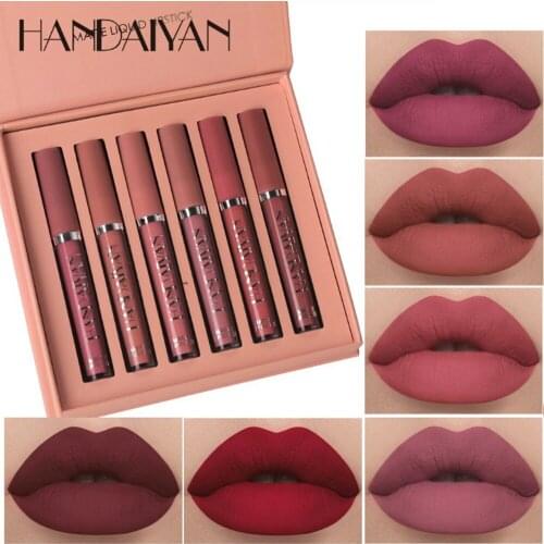 6 Colors Matte Lipstick Sets 24 Hour Long Lasting High Pigmented Nude Makeup Matt Lipsticks Set Women Girls Cosmetic
