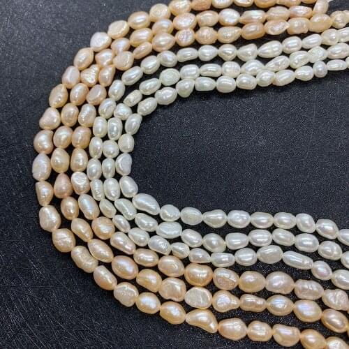 A Grade Natural Freshwater Pearl High Quality Beaded Rice Shape Perforated Loose Beads Making DIY Necklace Bracelet Accessories
