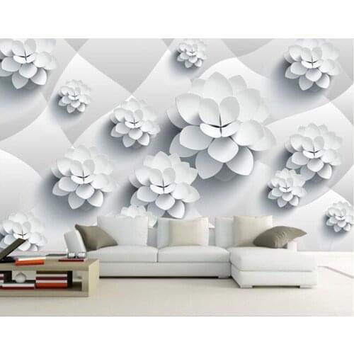 Latest 3D murals, Solid fashion elegant flower 3D papel de parede,hotel living room sofa TV wall bedroom wallpaper