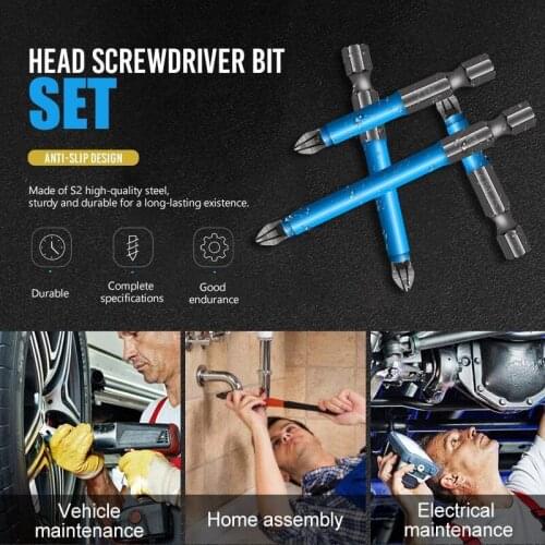 One Set 7 Sizes Cross bit drill Head Screwdriver Bits Hand Tools Anti Slip Electric Hex Shank Magnetic Screwdriver Drill Bit