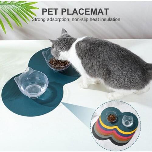 Solid Color Fashion Pet Food Feeding Mat Foldable Pet Placemat Delicate Pet Accessories
