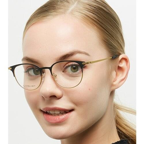 ELECCION Titanium Alloy Round Full Frame Glasses for Women Myopia Prescription Eyeglasses Frames Men Optical Screwless Eyewear