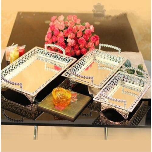Lily-wen Store Storage Tray Fruit Plate Jewelry Display Metal Cake Stand Supplies Wedding Plates Party Tableware Home Table Deco